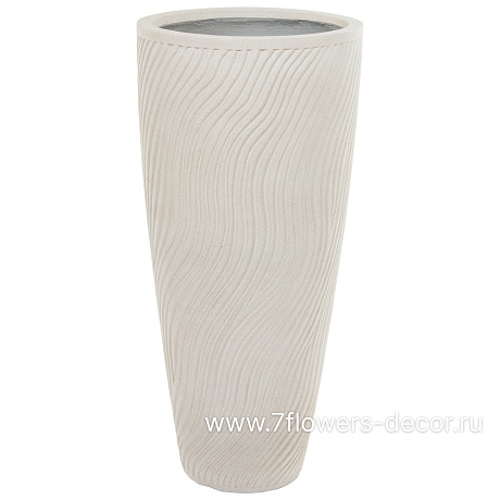 Кашпо Nobilis Marco Sand Waves sandy beige Vase (файкостоун), D37хH80 см - фото 1