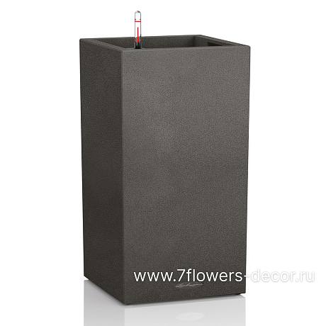 Кашпо Lechuza "Canto Tower Complete graphite black" (пластик), 40х40хН76 см