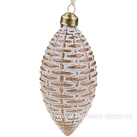 Елочная игрушка "Олива" (стекло), 7xH14 см - фото 1