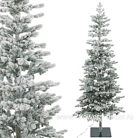 Ель искусственная заснеженная с лампочками "Тикко" (ПЭ), D75xH185 см - фото 1