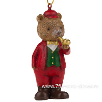 Елочная игрушка "Мишка" (полирезин), 4,5x3,5xH9,5 см - фото 1