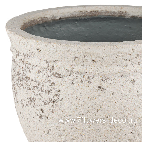 Кашпо Nobilis Marco Plain Ivory natural stone Round (файкостоун), D33xH28 см - фото 2