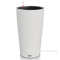 Кашпо Lechuza "Cilindro Cottage Complete light grey" (пластик), D32xH56 см - фото 1