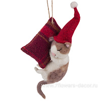Елочная игрушка "Кот" (войлок), 13x11xH6 см - фото 1