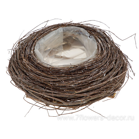 Кашпо плетеное Гнездо (ветки), D24xH7 см - фото 1