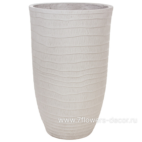 Кашпо Nobilis Marco Waves grey Vase (файберклэй), D31хH50 см - фото 1