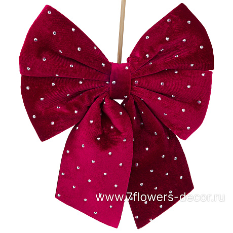 Елочная игрушка Бант (бархат), 20xH24 см - фото 1