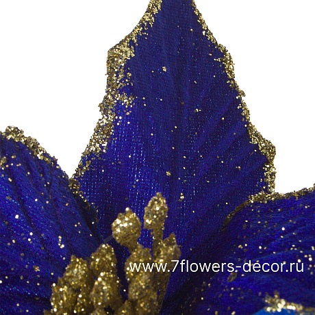 Цветок искусственный Пуансеттия (ткань), 18х18 см - фото 2