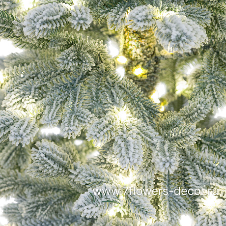 Ель искусственная заснеженная с лампочками Королева Тянь Шаня (ПЭ), D50xH180 см - фото 4