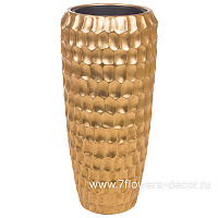 Кашпо Nobilis Marco "Pa-gold Cells Vase" (полистоун), D34хH75 см, с тех.горшком - фото 1