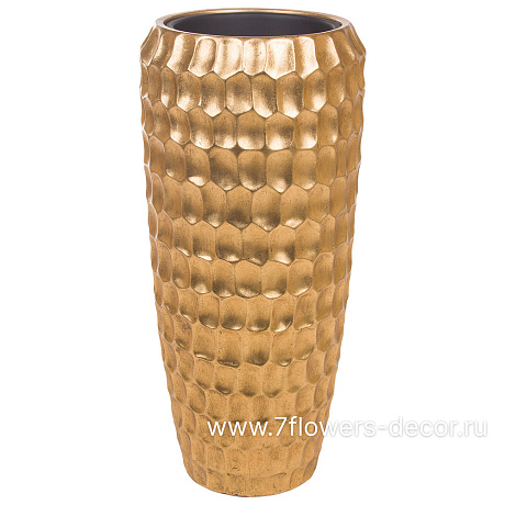 Кашпо Nobilis Marco Pa-gold Cells Vase (полистоун), D34хH75 см, с тех.горшком - фото 1