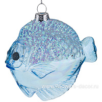 Елочная игрушка "Рыба" (стекло), 9,5x5xH9 см - фото 1