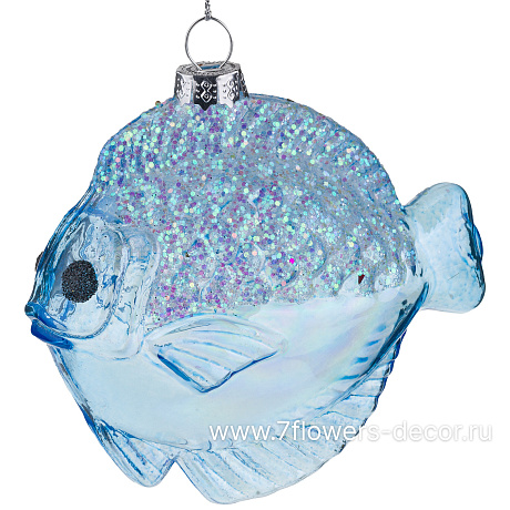 Елочная игрушка Рыба (стекло), 9,5x5xH9 см - фото 1