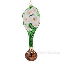 Елочная игрушка "Нарцисс" (стекло), H21 см - фото 1