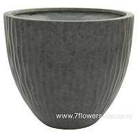 Кашпо Nobilis Marco "Waves Dark grey Round" (файкостоун), D60xH53 см - фото 1