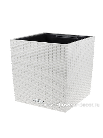 Кашпо Lechuza "Cube Cottage Complete white" (пластик), 30x30xH30 см