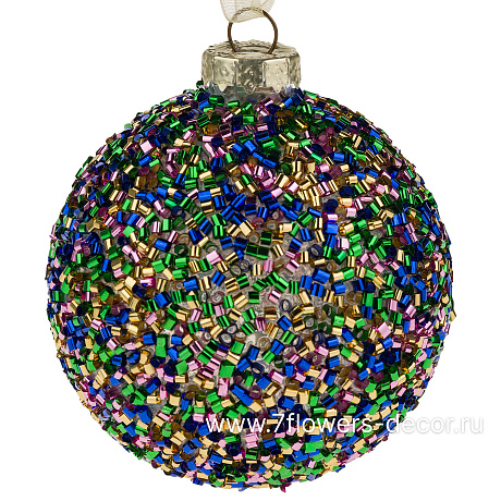 Елочная игрушка Шар (стекло), D8 см - фото 1