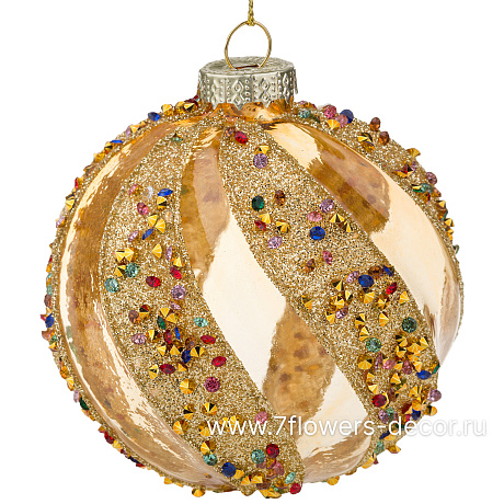 Елочная игрушка Шар (стекло), D8 см - фото 1