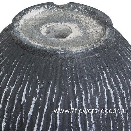 Кашпо Nobilis Marco Ribs graphite Jar (файберклэй), D12хH15 см - фото 5