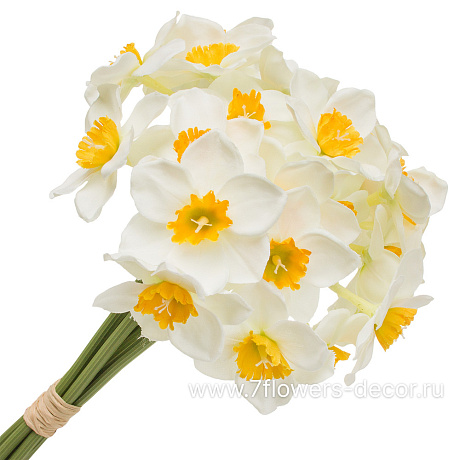 Букет цветов искусственных Нарцисс, H41 см - фото 1