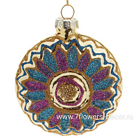 Елочная игрушка "Шар" (стекло), D8 см - фото 1
