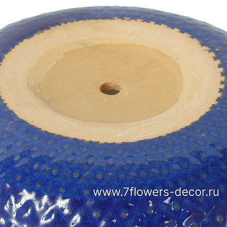 Кашпо Nobilis Marco Royal Blue Relief Jar (керамика), D31хH25 см - фото 4