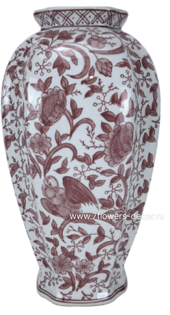 Ваза Шинуазри Кардинал (керамика), D17,5xH29 см - фото 1