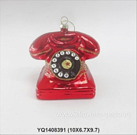 Елочная игрушка "Телефон" (стекло), 10x7xH10 см - фото 1