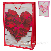 Пакет подарочный "Сердце", 50x18xH72 см, набор (12 шт), в асс. - фото 1