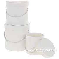 Коробка шляпная, D18xH17 см - D13xH12 см, набор (3 шт), с ручкой - фото 1