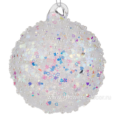 Елочная игрушка Шар (стекло), D10 см - фото 1
