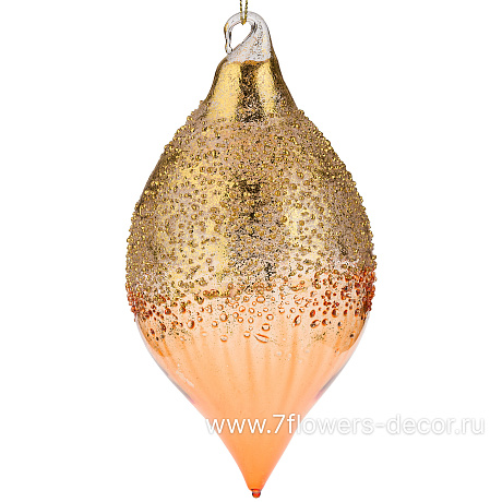 Елочная игрушка Олива (стекло), D8xH15 см - фото 1