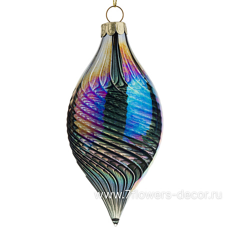 Елочная игрушка Олива (стекло), D6xH13 см - фото 1