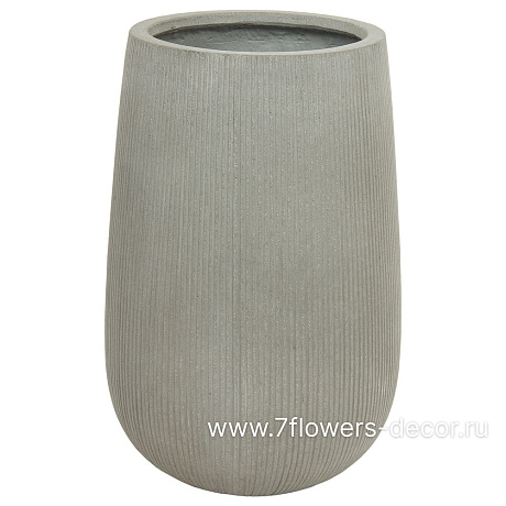 Кашпо Nobilis Marco Vertical stripes rough cement Jar (файкостоун), D44,5хH66 см - фото 1