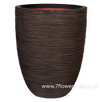 Ваза Capi Nature Rib NL Vase Elegant Low Dark Brown, D36хН47см - фото 1