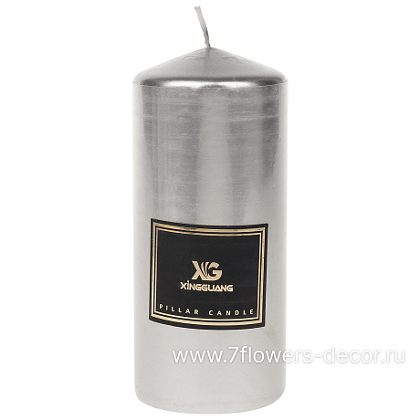 Свеча цилиндр металлик (парафин), D6хН14 см - фото 1