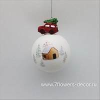 Елочная игрушка "Шар" (стекло), D8xH11 см - фото 1