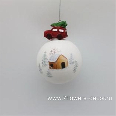 Елочная игрушка Шар (стекло), D8xH11 см - фото 1