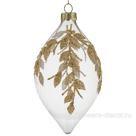 Елочная игрушка Олива (стекло), D8xH14 см - фото 1