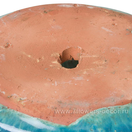 Кашпо керамика Nobilis Marco Ocean blue Round, D29хH17 см - фото 4