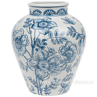 Ваза "Шинуазри Королевский синий" (керамика), D23xH27 см - фото 1