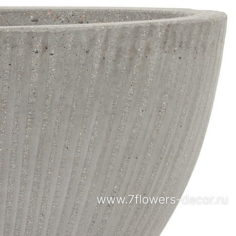 Кашпо Nobilis Marco Vertical stripes rough cement Oval (файкостоун), 34х16,5хH18 см - фото 2