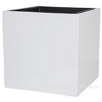 Кашпо полистоун Nobilis Marco "Pmlac-white Cube", 50х50хH50 см с тех.горшком - фото 1