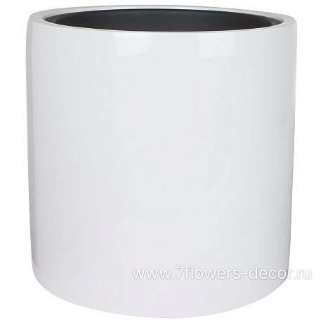 Кашпо полистоун Nobilis Marco Pmlac-white Cylinder, D41хH40 см с тех.горшком - фото 1