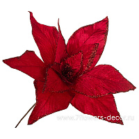 Цветок искусственный "Пуансеттия" (ткань), H60 см - фото 1