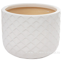 Кашпо Nobilis Marco "White Relief Jar" (керамика), D23хH18 см - фото 1