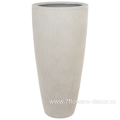 Кашпо Nobilis Marco Sand Waves sandy beige Vase (файкостоун), D47хH99,5 см - фото 1