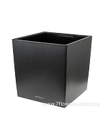 Кашпо Lechuza "Cube Premium Complete charcoal metallic" (пластик), 40x40xH40 см - фото 1