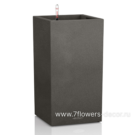 Кашпо Lechuza Canto Tower Complete graphite black (пластик), 40x40xH76 см - фото 1