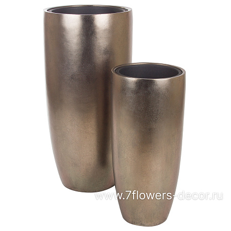 Кашпо Nobilis Marco Pa-silverbrown Vase (полистоун), D30хH65 см, с тех.горшком - фото 3